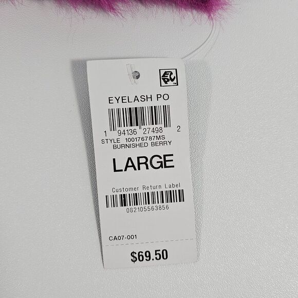 I.n.c. International Concepts Eyelash-Knit Fuzzy Sweater Burnished Berry Size L - Picture 5 of 10